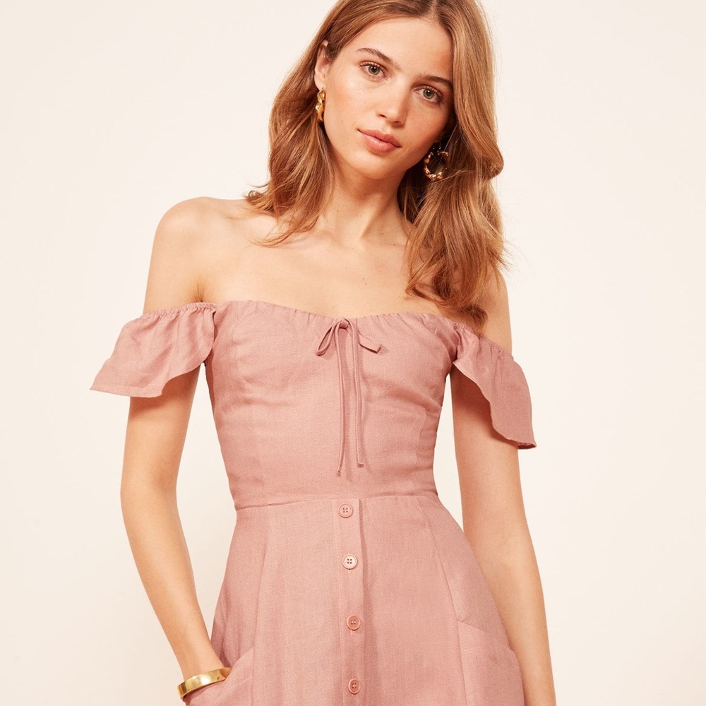 NWT Reformation Blush Pink Midi Dress Francis